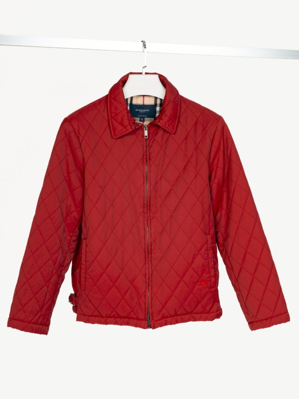 Burberry Red Quilted-Taffeta Zip Jacket